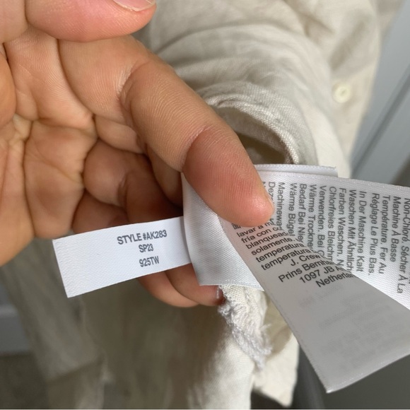 J Crew linen‎ beach cream oversized shirt XS minimalist vacation - Picture 5 of 7